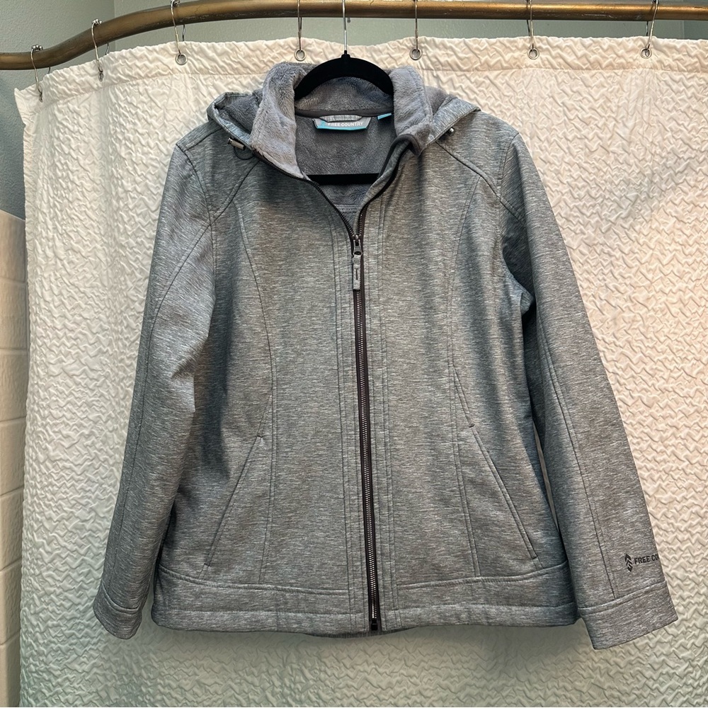 Free Country Light Gray Fleece Jacket Size L